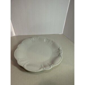 Tirschenreuth Bavaria Germany White Scalloped Rim Porcelain Dinner Plate 10″